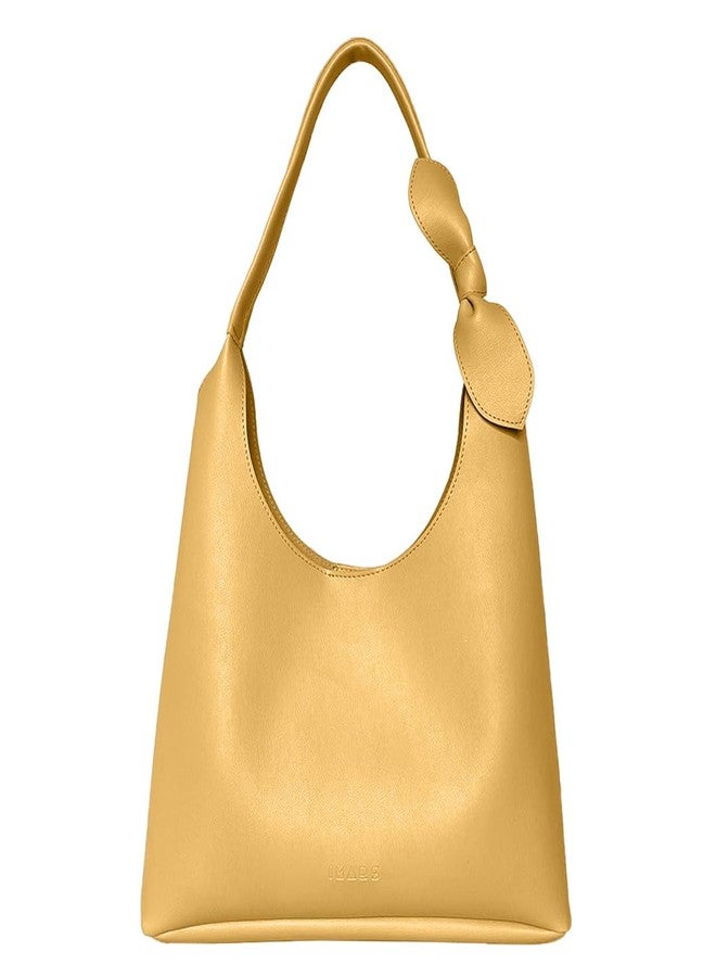 IMARS Stylish Yellow Textured Hobo Bag for Women & Girls | Premium Vegan Leather Shoulder Handbag with Logo | Trendy Purse for Daily, Office & Party Use - Image 1